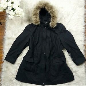 Laundry by Design coat faux fur detachable hood